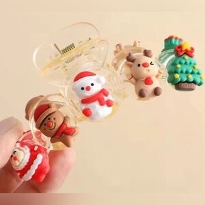 2 PC Christmas HairClaw Clips,Cute & Secure Grip| Women & Girls Hair Accessories